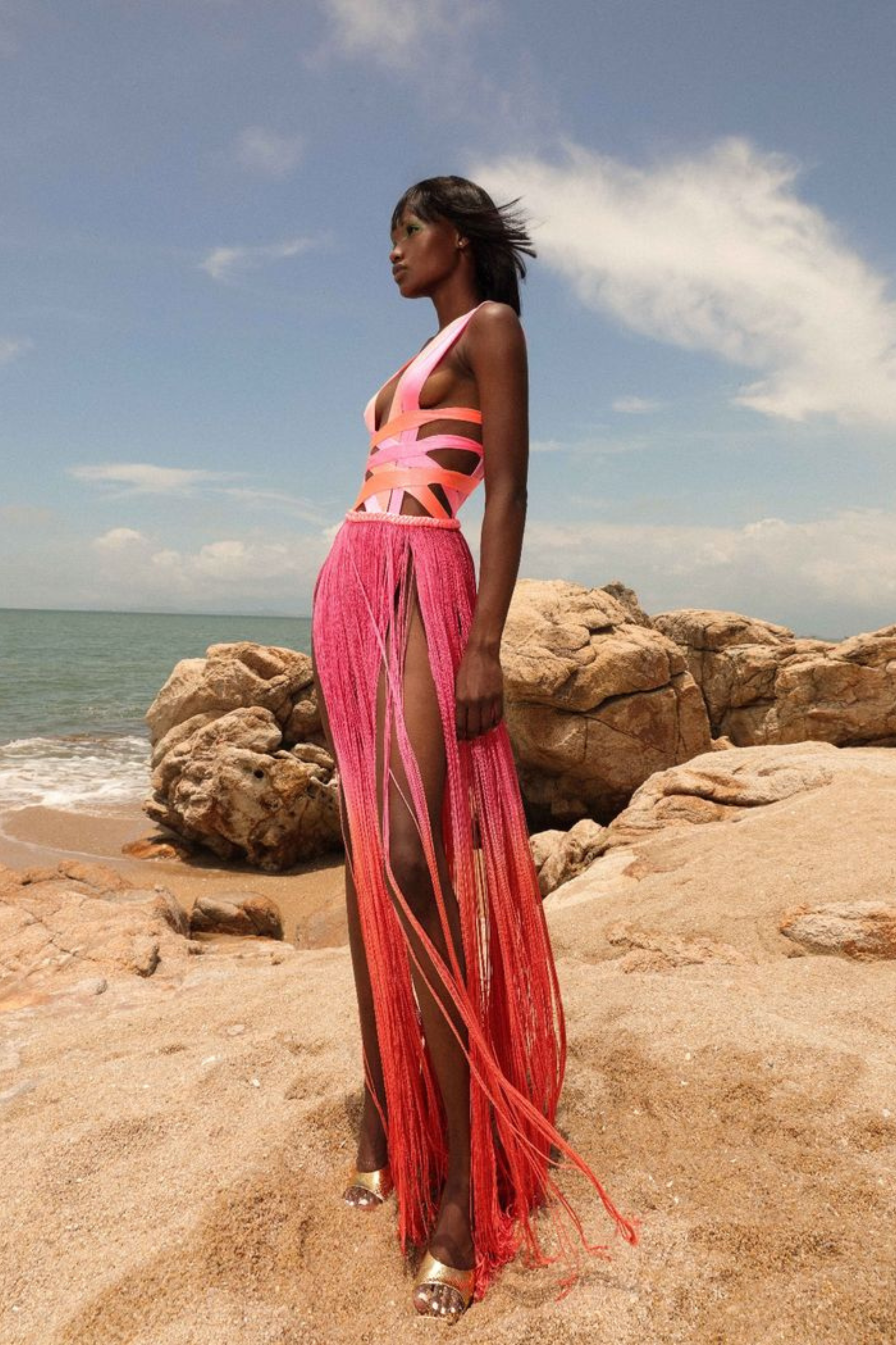 Issa Electric Pink Ombre Gown