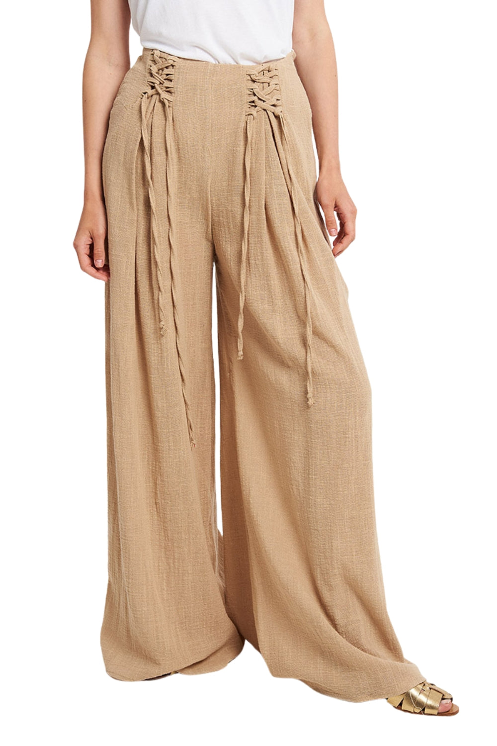 GAUZE WIDE-LEG TROUSERS 2